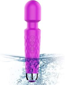 img 4 attached to 💦 Enhanced Waterproof Rechargeable Wand Massager - Portable Deep Muscle Quiet Massager for Body Back Neck Shoulder Massage and Recovery, Purple (6 * 1.5 INCH)