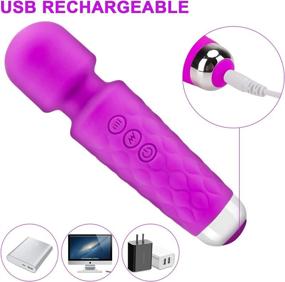 img 1 attached to 💦 Enhanced Waterproof Rechargeable Wand Massager - Portable Deep Muscle Quiet Massager for Body Back Neck Shoulder Massage and Recovery, Purple (6 * 1.5 INCH)