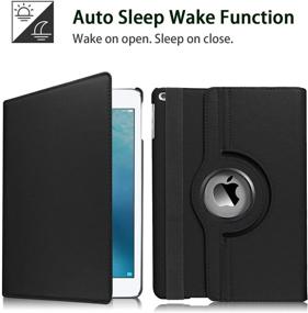 img 3 attached to 📱 CenYouful iPad Case 2018/2017 - 360 Degree Rotating iPad Air Case with Auto Wake/Sleep - Compatible with Apple iPad 9.7 Inch (Black)