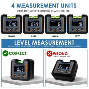 img 3 attached to 📐 LCD Digital Angle Gauge Level Box with Magnetic Base - Protractor Tool for Construction - Digital Angle Finder with Bubble Level for Precise Measurements