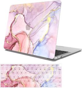 img 4 attached to 👑 AOGGY Flow Gold 1 MacBook Air 13 Inch Case - A1466/A1369 (2010-2017): Colorful Hard Shell Sleeve with Keyboard Cover