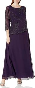 img 2 attached to Kara Womens Sleeve Floral Beaded Women's Clothing