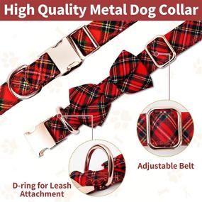 img 2 attached to 🎀 Cute Bowtie Dog Collar for Medium and Large Dogs - Stylish Girl Dog Collar with Bow Tie, Fall Bandana Collar, Perfect for Christmas and Pink Female Canines