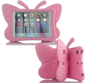 img 4 attached to 🦋 Simicoo iPad 7 8 10.2 Kids Case - Cute Butterfly Design, Shockproof & Heavy Duty Pink Cover for Girls - iPad 9 10.2 Compatible - Lightweight & Kid-Friendly