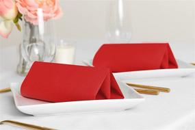 img 3 attached to 🧡 Premium Red Linen-Like Wedding Napkins - 50 Count, Thick & Compostable Dinner Napkins for Parties and Receptions