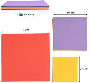 img 3 attached to 🎨 Vibrant 1000 Sheets Origami Paper Set for Kids - WOWOSS 10 Vivid Colors & 3 Sizes - Double Sided Color Paper