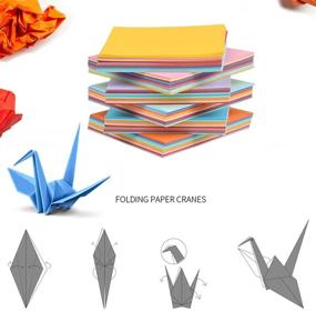 img 1 attached to 🎨 Vibrant 1000 Sheets Origami Paper Set for Kids - WOWOSS 10 Vivid Colors & 3 Sizes - Double Sided Color Paper