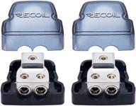 🔌 recoil db12p dual power distribution block - 1 x 0/2/4 gauge input to 2 x 4/8 gauge output - car audio amplifier splitter ground distributor block - pack of 2 logo