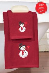 img 1 attached to Embroidered Holiday Snowman Towel Set by Collections Etc