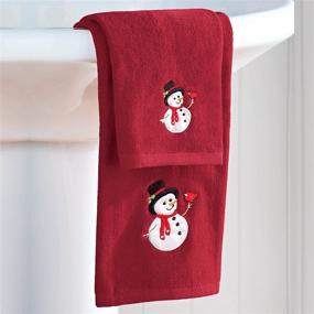 img 3 attached to Embroidered Holiday Snowman Towel Set by Collections Etc