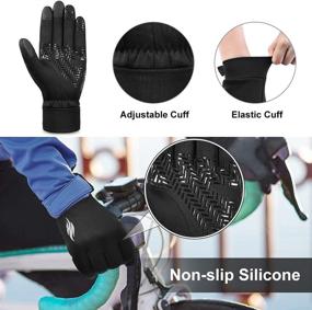 img 2 attached to 🧤 Thermal Unisex Winter Touch Screen Gloves: Anti-Slip Windproof Gloves in Black & Grey - Available in S/M/L Sizes