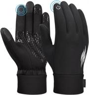 🧤 thermal unisex winter touch screen gloves: anti-slip windproof gloves in black & grey - available in s/m/l sizes logo