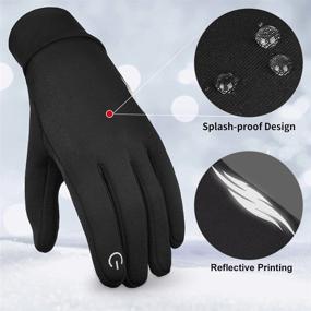 img 1 attached to 🧤 Thermal Unisex Winter Touch Screen Gloves: Anti-Slip Windproof Gloves in Black & Grey - Available in S/M/L Sizes