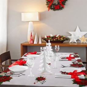 img 2 attached to Dazzling Christmas Rectangle Poinsettia: Waterproof Decoration for a Festive Celebration