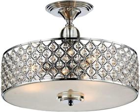 img 1 attached to 💎 Saint Mossi 3-Lights Modern Crystal Flush Mount Ceiling Light Fixture for Dining Room, Living Room, Bedroom - H11" x D15.4