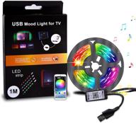 🌈 enhance your space with smart led strip lights: 3.28ft rgb color changing bluetooth light strip with app control, music sync for bedroom, home, kitchen, party, tv bar логотип