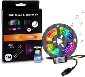 img 4 attached to 🌈 Enhance Your Space with Smart LED Strip Lights: 3.28Ft RGB Color Changing Bluetooth Light Strip with App Control, Music Sync for Bedroom, Home, Kitchen, Party, TV Bar