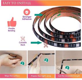 img 2 attached to 🌈 Enhance Your Space with Smart LED Strip Lights: 3.28Ft RGB Color Changing Bluetooth Light Strip with App Control, Music Sync for Bedroom, Home, Kitchen, Party, TV Bar