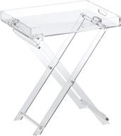 🍽️ acrylic folding tray table - stylish accent desk - versatile kitchen and bar serving table - sleek clear design - by designstyles logo