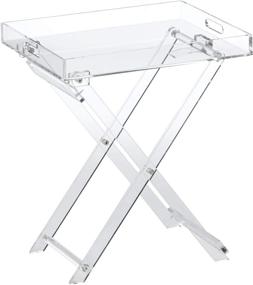 img 4 attached to 🍽️ Acrylic Folding Tray Table - Stylish Accent Desk - Versatile Kitchen and Bar Serving Table - Sleek Clear Design - by Designstyles