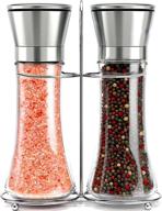 🧂 premium stainless steel salt and pepper grinder set by willow & everett - refillable shakers for fresh seasonings logo