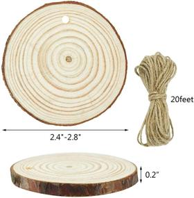 img 3 attached to 🌳 Set of 50 Unfinished Natural Wood Slices with Pre-drilled Holes, 40 Ft of Jute Twine Included - 2.4"-2.8" Diameter for Crafts, Christmas Ornaments, Rustic Wedding Decorations, DIY Projects, and Gift Tags