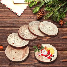 img 1 attached to 🌳 Set of 50 Unfinished Natural Wood Slices with Pre-drilled Holes, 40 Ft of Jute Twine Included - 2.4"-2.8" Diameter for Crafts, Christmas Ornaments, Rustic Wedding Decorations, DIY Projects, and Gift Tags