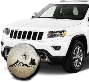 img 1 attached to 🏞️ Top-Quality 15 inch Mountain Compass Camper Nature Spare Tire Cover: Waterproof, UV Sun Protection - Ideal for Trailer, RV, SUV, and More!