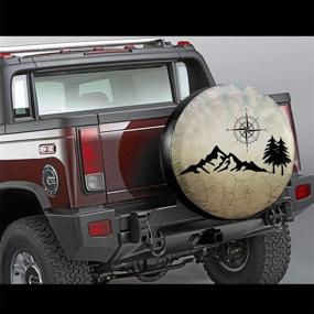 img 3 attached to 🏞️ Top-Quality 15 inch Mountain Compass Camper Nature Spare Tire Cover: Waterproof, UV Sun Protection - Ideal for Trailer, RV, SUV, and More!