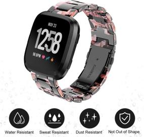 img 1 attached to 🌟 Junboer Fashion Resin Band with Stainless Steel Buckle for Fitbit Versa/Fitbit Versa 2 / Fitbit Versa Lite Edition Watch - Light Fitbit Versa Watch Band, Replacement Wristband for Women, Girls, and Men