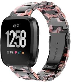 img 4 attached to 🌟 Junboer Fashion Resin Band with Stainless Steel Buckle for Fitbit Versa/Fitbit Versa 2 / Fitbit Versa Lite Edition Watch - Light Fitbit Versa Watch Band, Replacement Wristband for Women, Girls, and Men