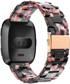 img 3 attached to 🌟 Junboer Fashion Resin Band with Stainless Steel Buckle for Fitbit Versa/Fitbit Versa 2 / Fitbit Versa Lite Edition Watch - Light Fitbit Versa Watch Band, Replacement Wristband for Women, Girls, and Men
