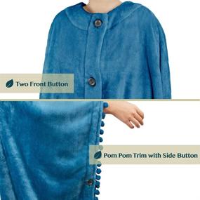 img 1 attached to 🌊 PAVILIA Angel Wrap Poncho Blanket: Stylish Cozy Shawl Cape for Women - Sea Blue