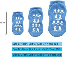 img 2 attached to ESA Non Slip Kids Gymnastics Trampoline Socks - Low Cut No Show Socks for Girls and Boys (3-6 Years, 6-8 Years)