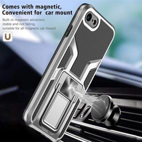 img 3 attached to 📱 ZCDAYE Case for iPhone 7 Plus/iPhone 8 Plus - Silver, Shockproof with Built-in Kickstand and Magnetic Car Mount, Vertical and Horizontal Design