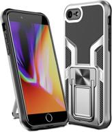 📱 zcdaye case for iphone 7 plus/iphone 8 plus - silver, shockproof with built-in kickstand and magnetic car mount, vertical and horizontal design logo