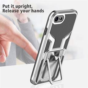 img 2 attached to 📱 ZCDAYE Case for iPhone 7 Plus/iPhone 8 Plus - Silver, Shockproof with Built-in Kickstand and Magnetic Car Mount, Vertical and Horizontal Design