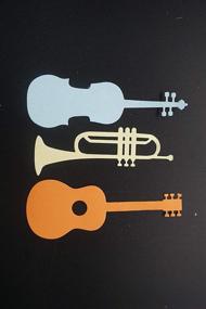 img 2 attached to 🎵 Musical Instruments Combination Cutting Dies - Metal Guitar, Violin, Trumpet, Music Note Die Cuts Embossing Stencils Template Mould for Card Scrapbooking and DIY Craft