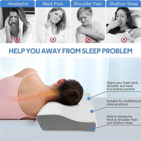 img 2 attached to Comfortable Queen Size Memory Foam Pillow for Neck and Shoulder Pain Relief - Ergonomic Orthopedic Design for Side, Back, and Stomach Sleepers