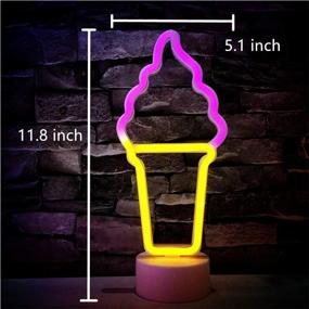 img 3 attached to 🍦 Banshou Ice Cream Neon Signs: Vibrant LED Neon Light with Base – Perfect for Children's Gifts, Kids Room Decor, Home & Party Decoration, Table Centerpieces, Office, and Weddings