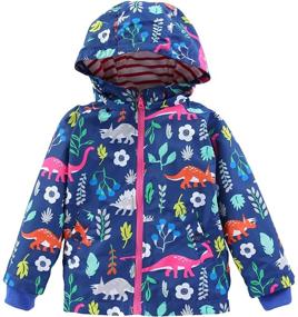 img 4 attached to 🦖 Cartoon Dinosaur Windproof Outdoor Boys' Clothing: KISBINI Jackets & Coats