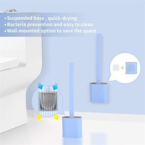 img 1 attached to 🧼 Silicone Toilet Brush Set with Wall Mounted Holder - Bendable Brush Head, Rapid Drying Design - Effective Toilet Bowl Cleaner Brush for Bathroom