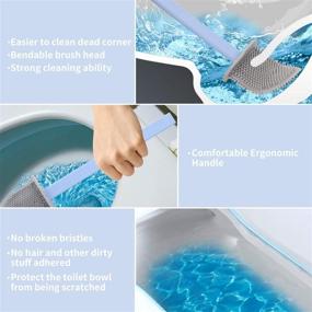 img 3 attached to 🧼 Silicone Toilet Brush Set with Wall Mounted Holder - Bendable Brush Head, Rapid Drying Design - Effective Toilet Bowl Cleaner Brush for Bathroom