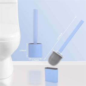 img 2 attached to 🧼 Silicone Toilet Brush Set with Wall Mounted Holder - Bendable Brush Head, Rapid Drying Design - Effective Toilet Bowl Cleaner Brush for Bathroom