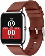 🕒 versatile brown smart watch: fitness tracker with heart rate monitor, 1.3 inch touch screen, and step counter for women and men логотип