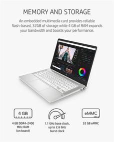 img 2 attached to 💻 HP Chromebook 14 Laptop with Intel Celeron N4000, 4 GB RAM, 32 GB eMMC, 14” HD Display, Chrome, Lightweight Computer featuring Webcam and Dual Mics – Ideal for Home, School, Music, Movies (14a-na0021nr, 2021)