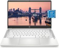 💻 hp chromebook 14 laptop with intel celeron n4000, 4 gb ram, 32 gb emmc, 14” hd display, chrome, lightweight computer featuring webcam and dual mics – ideal for home, school, music, movies (14a-na0021nr, 2021) logo