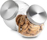 🍪 set of 2 - stock your home 65oz glass cookie jars | airtight lid | flat bottom | versatile glass canisters for cookies, candy, dry goods, toiletries, coins, centerpieces logo