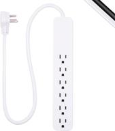 ⚡ ge pro 6-outlet surge protector: 2 ft extension cord, 620 joules, flat plug - wall mountable; ul listed - white (40532) ⚡ ge pro 6-розеточный сетевой фильтр: 2 фута удлинительный кабель, 620 джоулей, плоская вилка - подвешиваемый на стену; сертифицирован по стандарту ul - белый (40532) логотип