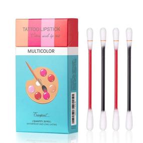 img 4 attached to 💄 Long-Lasting Waterproof Tattoo Lipstick Cotton Swab Lip Tint - 20Pcs Multicolor Set